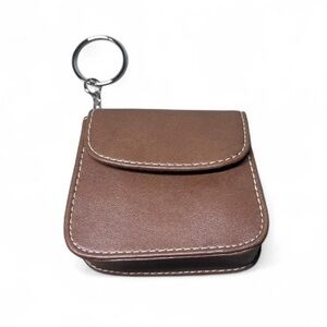 Brown Leather Keychain Purse Pouch